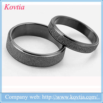 Pareja anillo negro anillo 316L acero inoxidable oro negro chapado pareja anillo